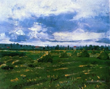 Champs de blé avec des piles Vincent van Gogh Peinture à l'huile